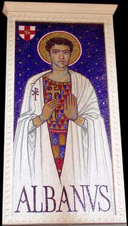 Saint Alban designed by Chris Hobbs, mosaic work by Tessa Hunkin
